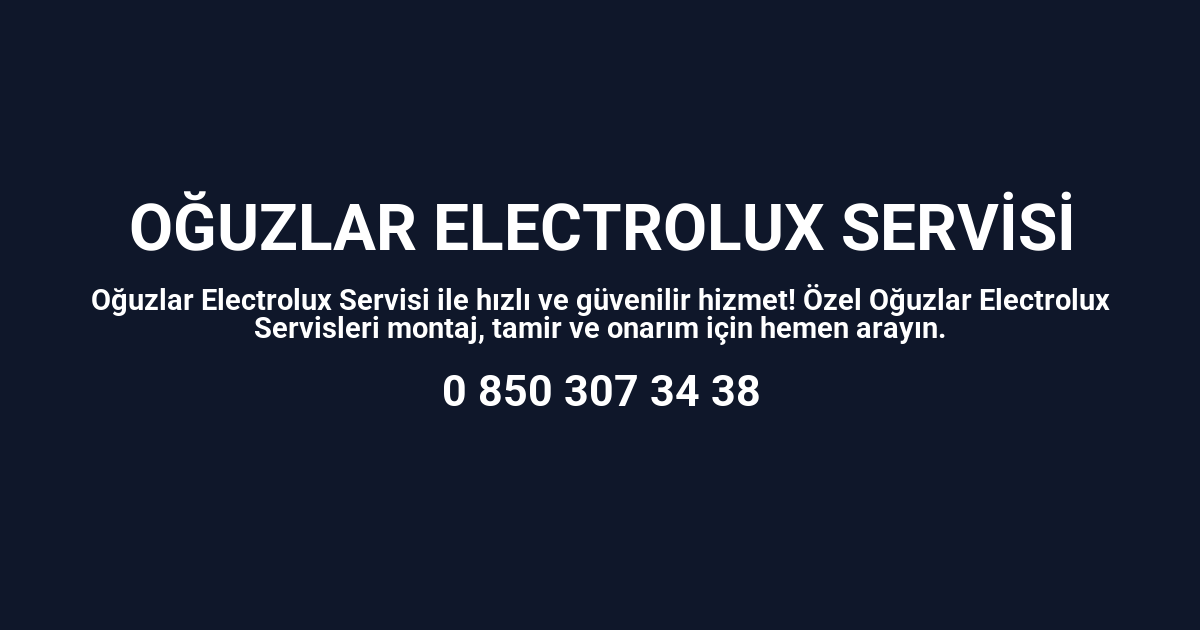 Oğuzlar Electrolux Servisi